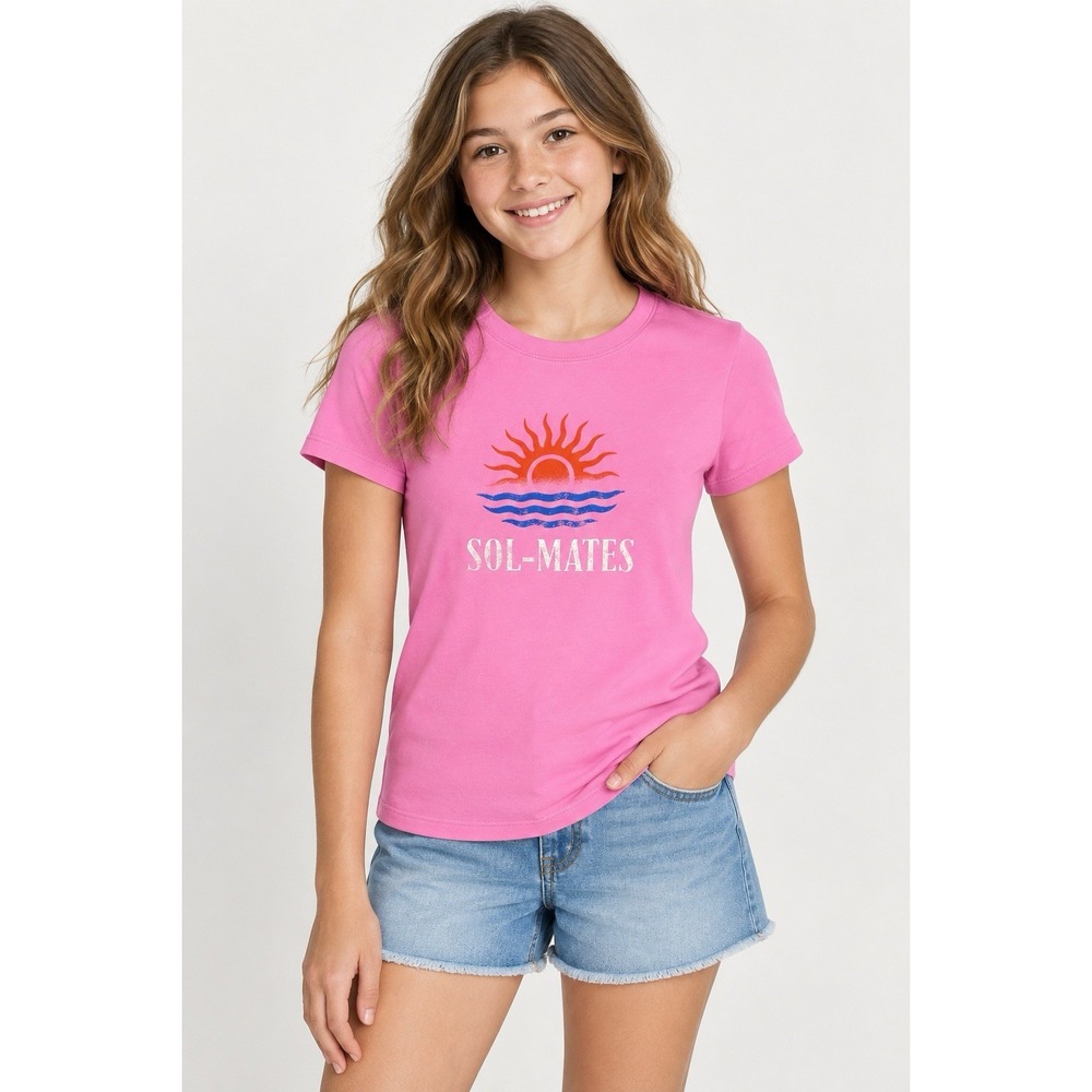 Free Assembly Girls Sol-Mates Graphic T-Shirt Pink Size L 12-14 NWT
